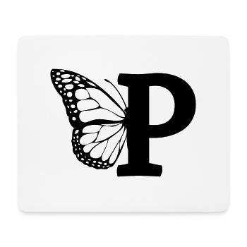 Buchstabe P Schmetterling - Mousepad (Querformat) - Weiß - Vorne