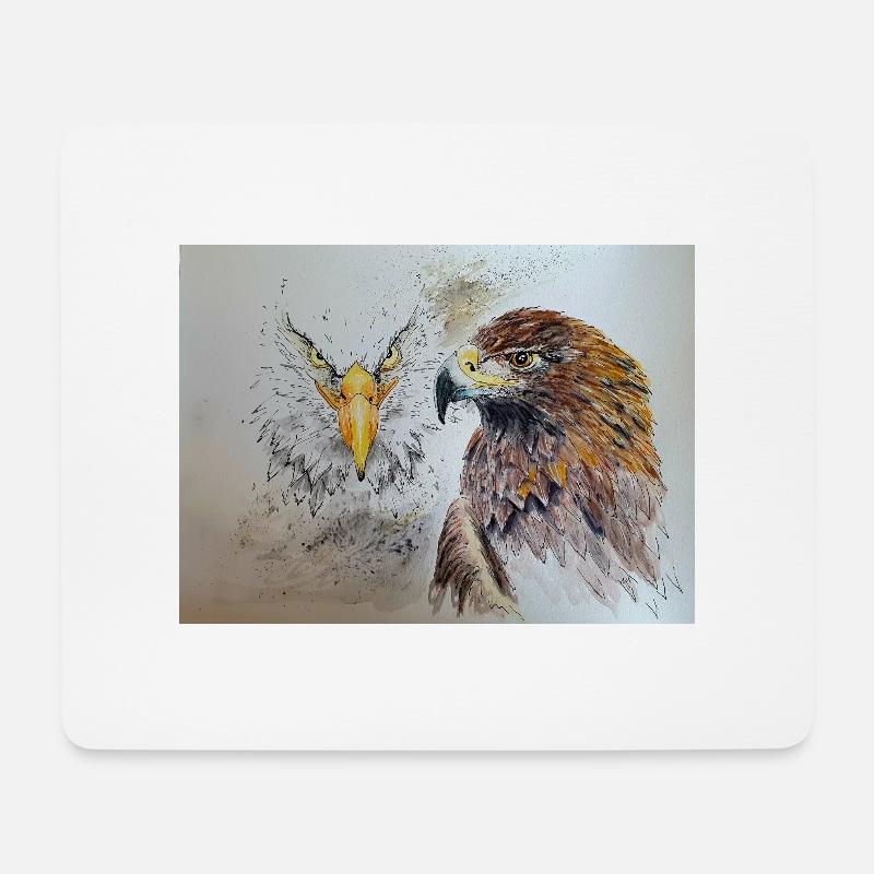 Adler - Mousepad (Querformat) - Weiß