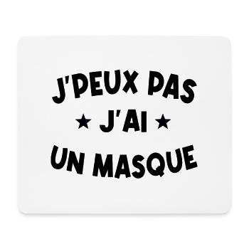 je peux pas j'ai un masque - Tapis de souris (format paysage) - blanc - Devant