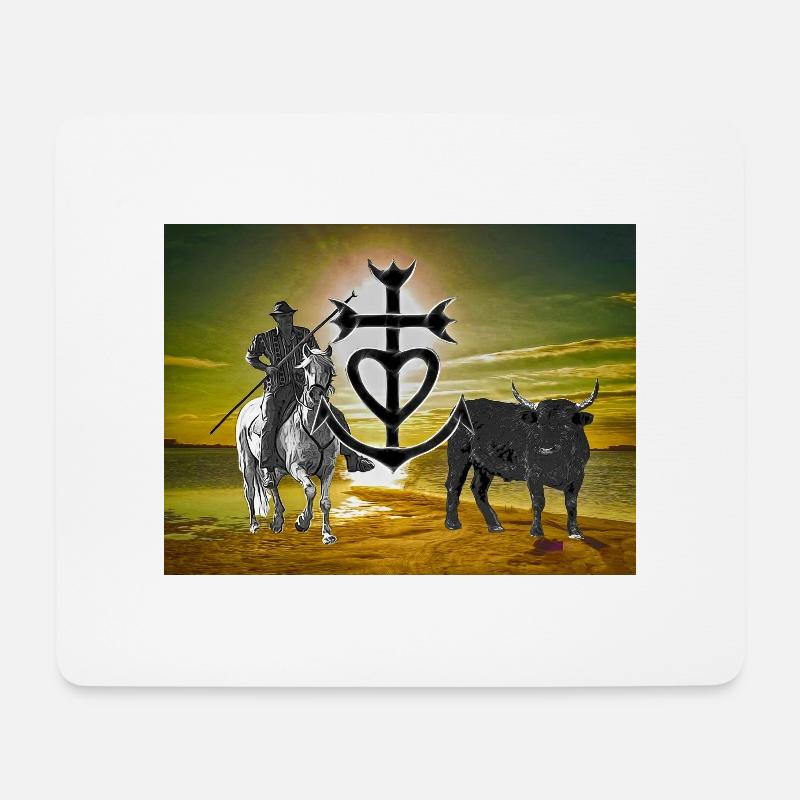 CAMARGUE - Tapis de souris (format paysage) - blanc