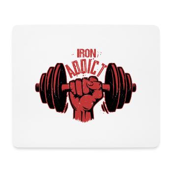 Iron Addict Workout Training Weight Lifting - Mouse Pad (horizontal) - white - Front