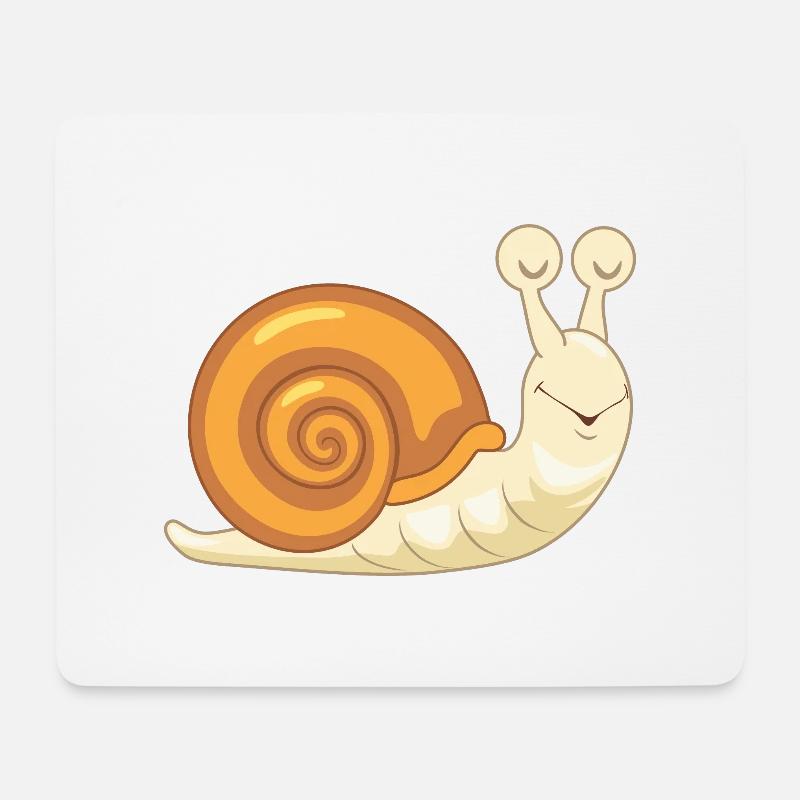 Schlafende lustige Schnecke - Mousepad (Querformat) - Weiß