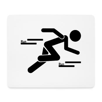 RUN Stickman - Mousepad (Querformat) - Weiß - Vorne
