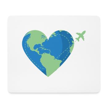 Heart traveler -travel addict - Mouse Pad (horizontal) - white - Front