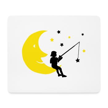 kind angelt sterne - Mousepad (Querformat) - Weiß - Vorne