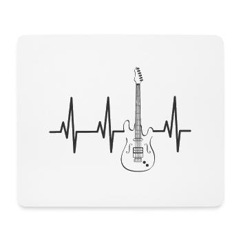 Heartbeat Electric Guitar - Mouse Pad (horizontal) - white - Front