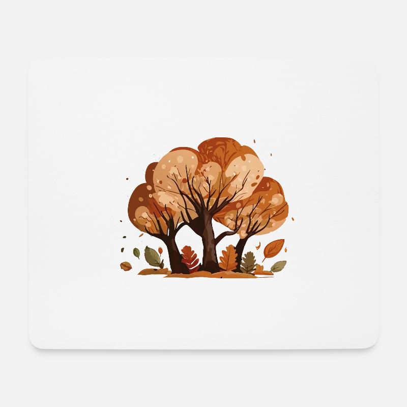 Fall Tree Trio (Fall Collection #2) - Mouse Pad (horizontal) - white