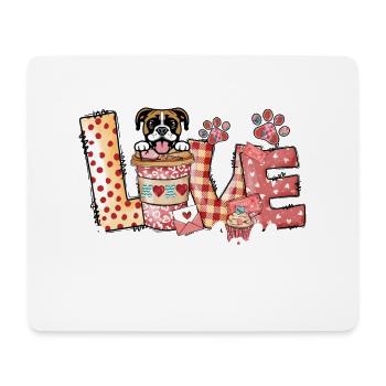 Boxer Dog Coffee Lover Dog Mom Valentines Day - Mouse Pad (horizontal) - white - Front