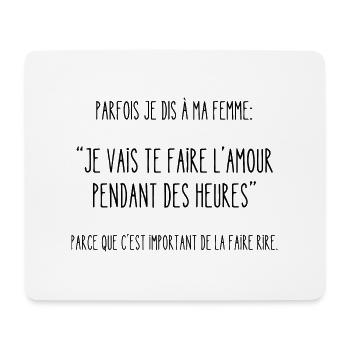 c'est important de la faire rire - Tapis de souris (format paysage) - blanc - Devant