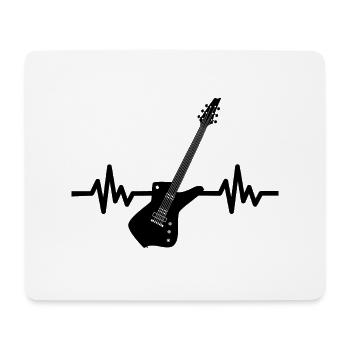 Heartbeat Guitar - Rock n Roll Punk Band Metal - Mouse Pad (horizontal) - white - Front