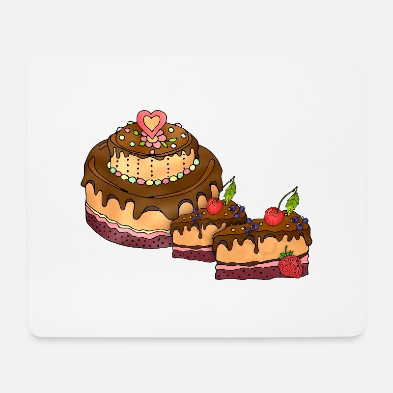 Kuchen - Mousepad (Querformat) - Weiß