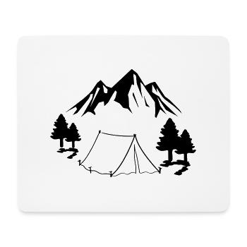 Tente de camping - Tapis de souris (format paysage) - blanc - Devant
