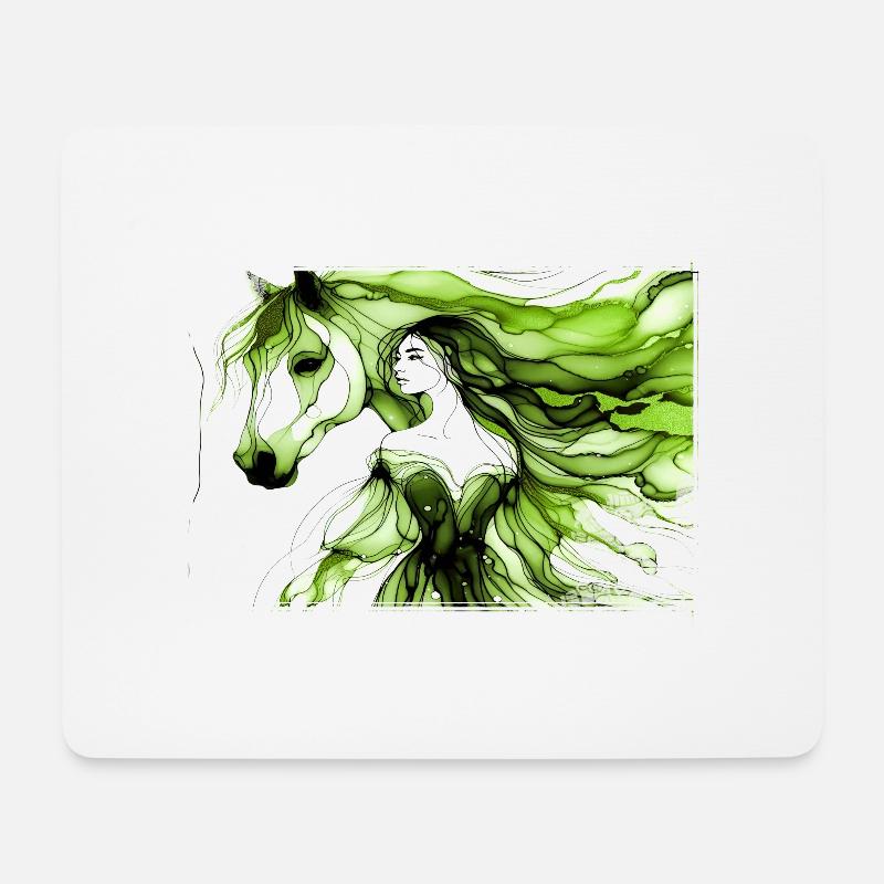 Blumen Frauen Mädchen Mode Design Kunst Weiblicher Stil - Mousepad (Querformat) - Weiß