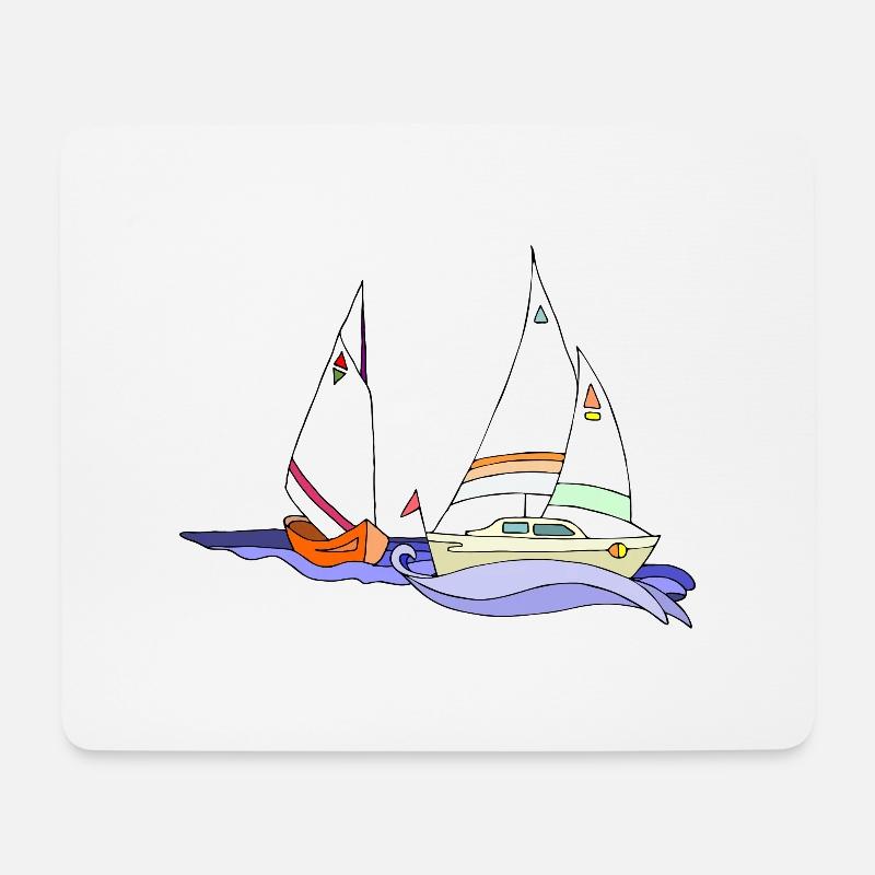 Segelboote - Mousepad (Querformat) - Weiß