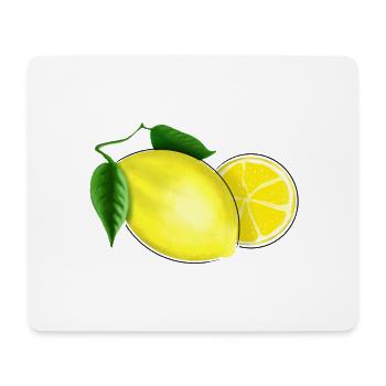 Citron frais avec feuille - Tapis de souris (format paysage) - blanc - Devant