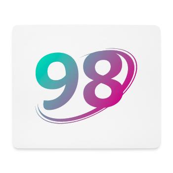 Nummer 98 mehrfarbig - Mousepad (Querformat) - Weiß - Vorne
