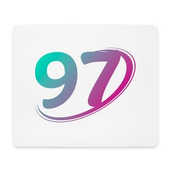 Numéro 97 multicolore - Tapis de souris (format paysage) - blanc - Devant