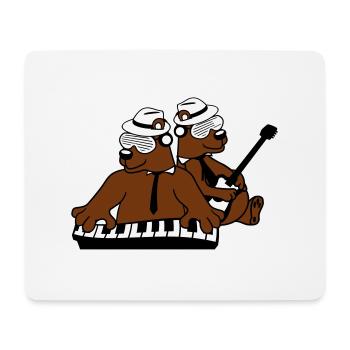 2 Bär Braunbär Keyboard Klavier Gitarre Band Team - Mousepad (Querformat) - Weiß - Vorne