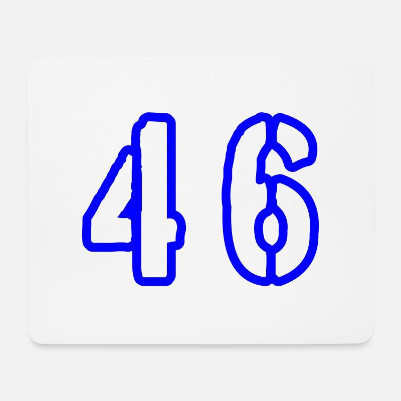 46 Zahl Symbol - Mousepad (Querformat) - Weiß