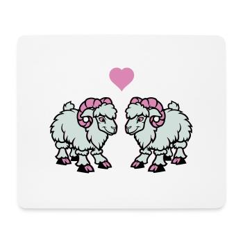 schaf comic widder love - Mousepad (Querformat) - Weiß - Vorne