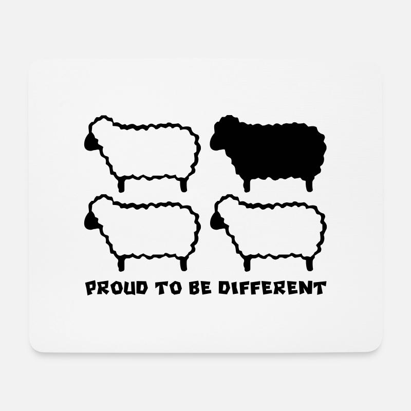 DIFFERENT SHEEP - 1C - Mousepad (Querformat) - Weiß