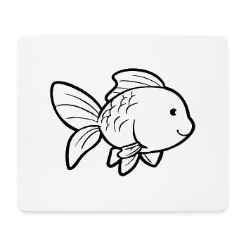 Poisson rouge - Tapis de souris (format paysage) - blanc - Devant