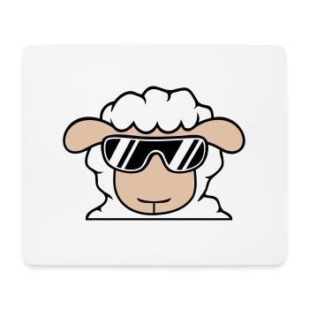 Sheep Sunglasses Party Cool DJ Head Face Cute - Mouse Pad (horizontal) - white - Front