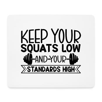 Squat Slow - Mousepad (Querformat) - Weiß - Vorne