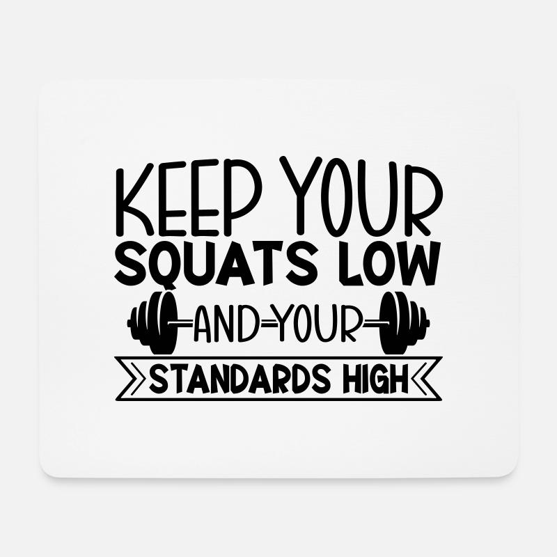 Squat Slow - Mousepad (Querformat) - Weiß