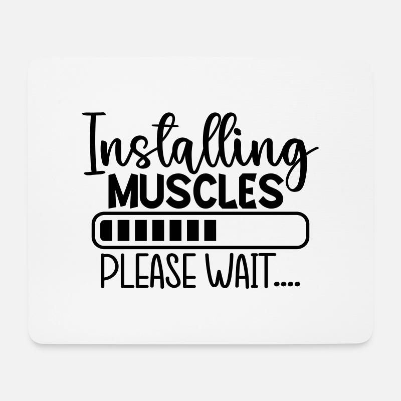 Installing Muscles - Mousepad (Querformat) - Weiß