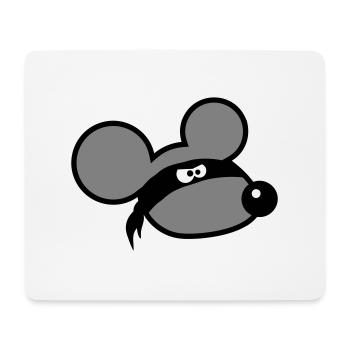 souris méchant voleur ninja raid voleur tissu yeux - Tapis de souris (format paysage) - blanc - Devant