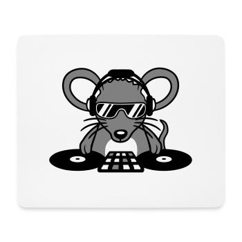 Maus DJ Sonnenbrille Kopfhörer Party Feiern Musik - Mousepad (Querformat) - Weiß - Vorne