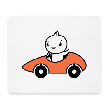 Bird Drives Voiture de course rapide Voiture de sport - Tapis de souris (format paysage) - blanc - Devant