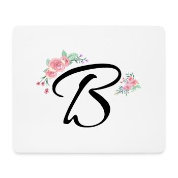 Buchstabe b Blumen - Mousepad (Querformat) - Weiß - Vorne