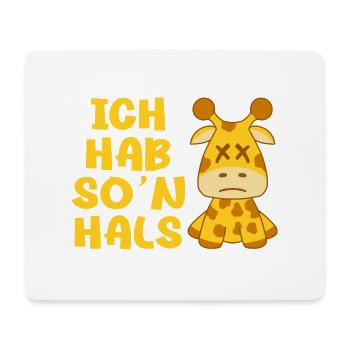 Ich hab so'n Hals Choleriker Giraffe Geschenk - Mousepad (Querformat) - Weiß - Vorne
