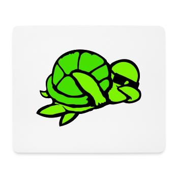 Tortue d’eau Dabbing Dab Dance Lunettes de soleil - Tapis de souris (format paysage) - blanc - Devant