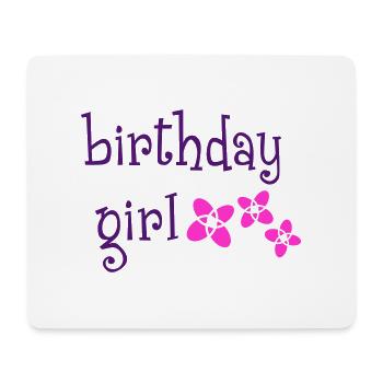 "Birthday Girl" - Tapis de souris (format paysage) - blanc - Devant