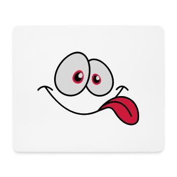 Lächelndes Comic Gesicht Cool Zunge Rausstrecken - Mousepad (Querformat) - Weiß - Vorne