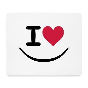 I love - Tapis de souris (format paysage) - blanc - Devant