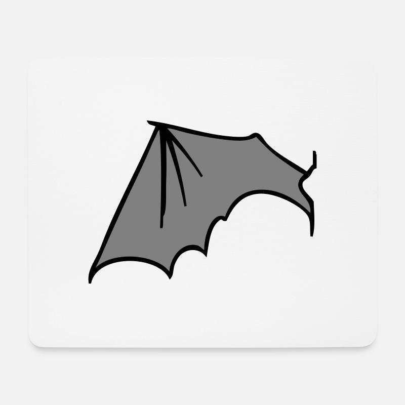 batwing_left_grey - Mousepad (Querformat) - Weiß