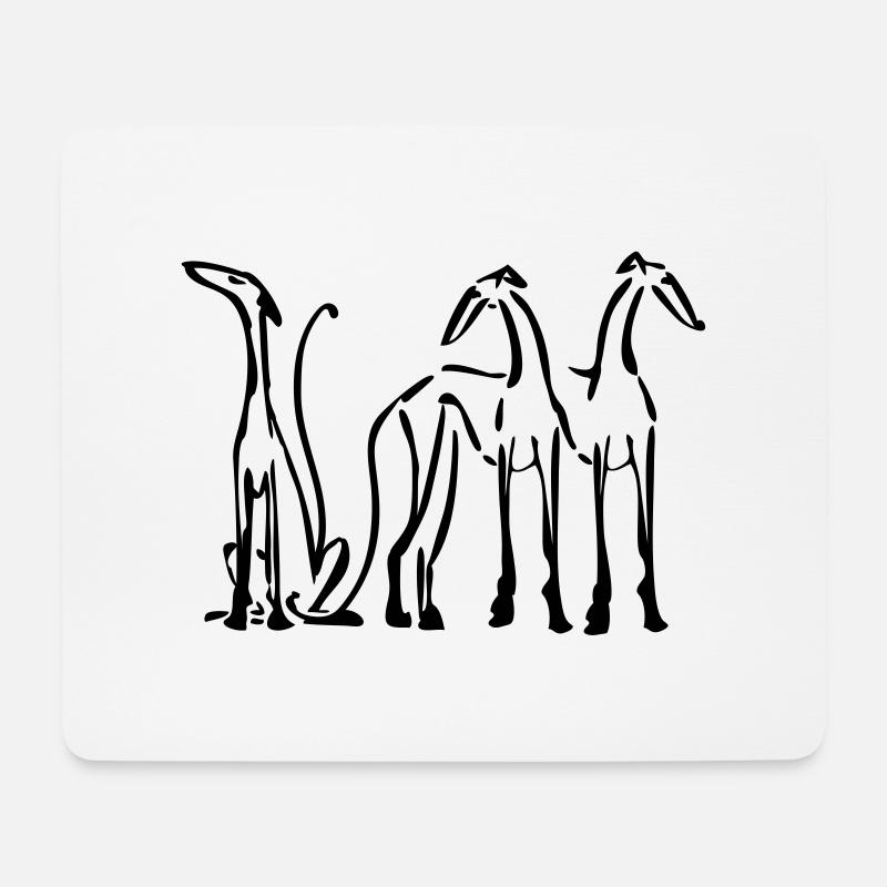 3 sighthounds - Mouse Pad (horizontal) - white