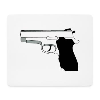 Pistole - Mousepad (Querformat) - Weiß - Vorne