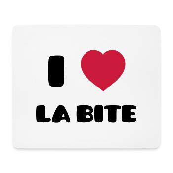 I Love La Bite - Tapis de souris (format paysage) - blanc - Devant
