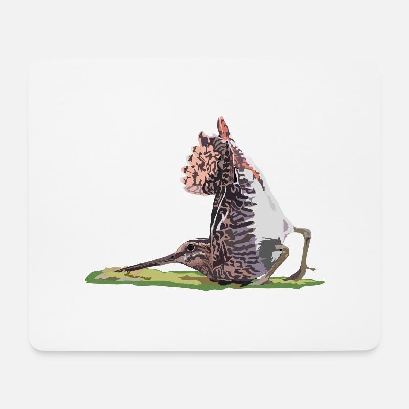 Bekassine - Mousepad (Querformat) - Weiß