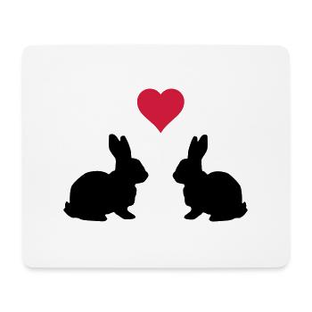 Love Hasen - Mousepad (Querformat) - Weiß - Vorne
