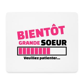 bientôt grande soeur - Tapis de souris (format paysage) - blanc - Devant