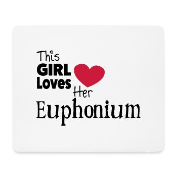 This Girl Loves Her Euphonium - Mouse Pad (horizontal) - white - Front