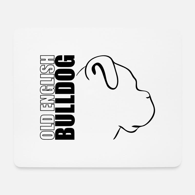 OLD ENGLISH BULLDOG PROFIL WILSIGNS - Mousepad (Querformat) - Weiß