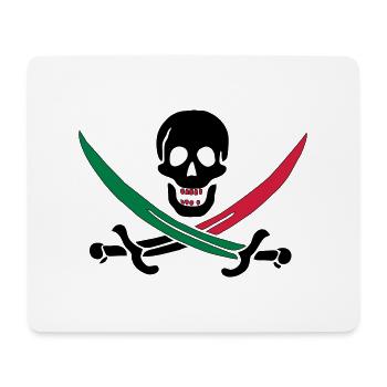Skull with colorful sabers - Mouse Pad (horizontal) - white - Front