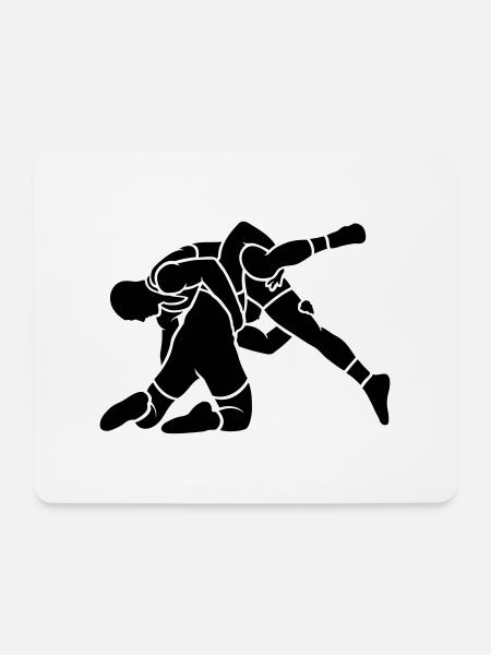 wrestling throw - Mouse Pad (horizontal) - white